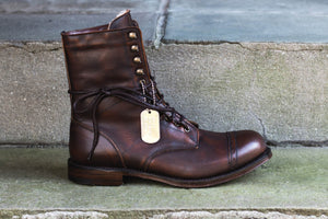 COPPER MILITARY STYLE DERBY BOOTS