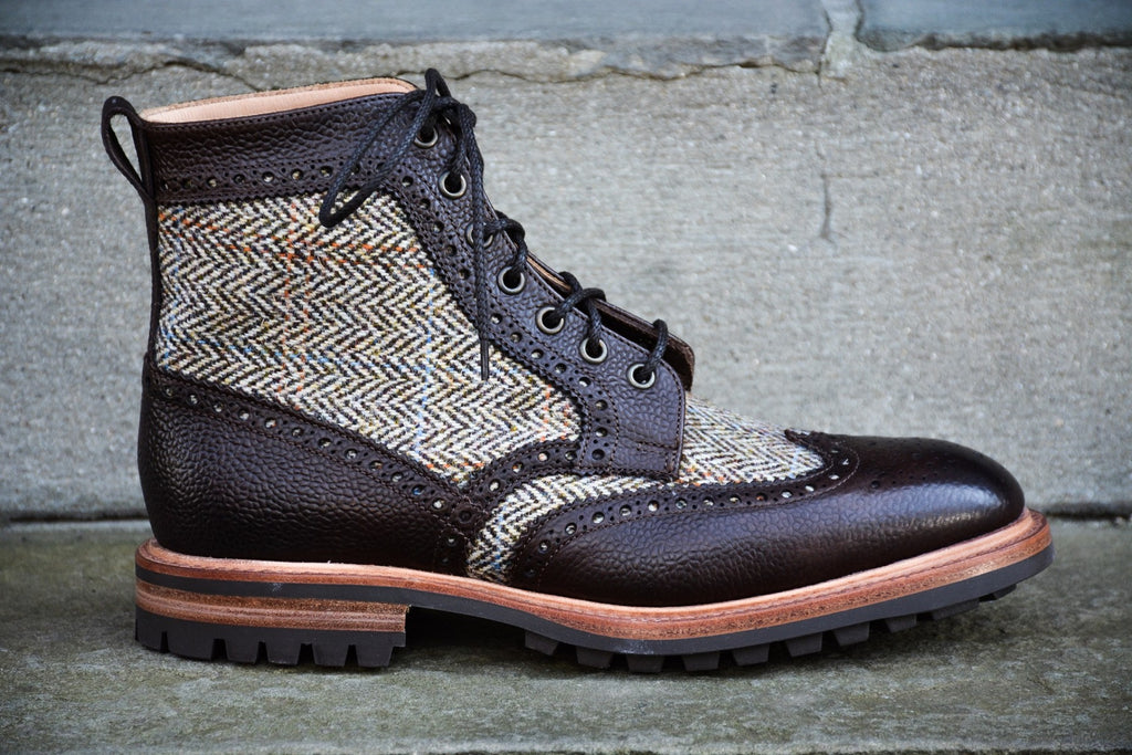 Jackson - Cedar Calf / Blue Tweed | Mens Derby Shoes
