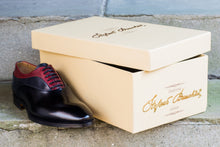BLACK & RED LEATHER OXFORDS
