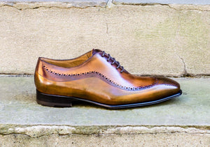 WHISKEY/OLIVE OXFORD STYLE SHOES