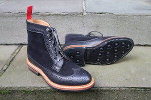 TRICKER'S BLACK LONG WING COUNTRY STYLE BOOTS