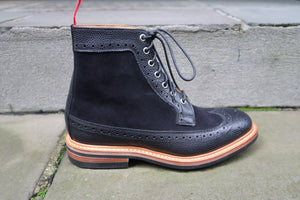 TRICKER'S BLACK LONG WING COUNTRY STYLE BOOTS