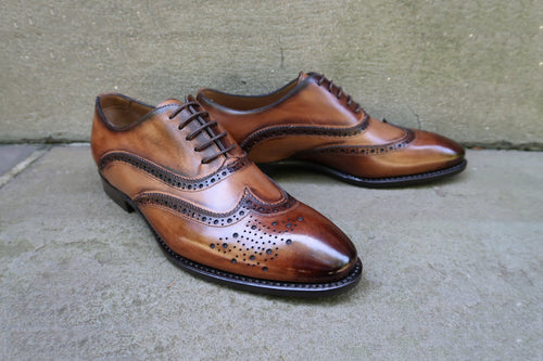 ANTIQUE WHISKEY WINGTIP OXFORDS