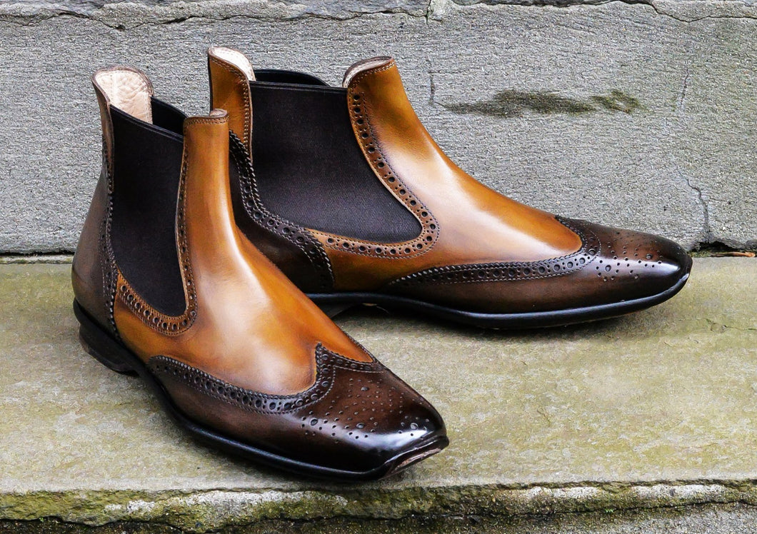 TWO TONE CHELSEA STYLE SPORT BOOTS