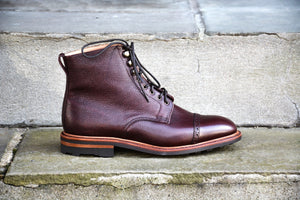 BURGUNDY CAP TOE COUNTRY STYLE BOOTS