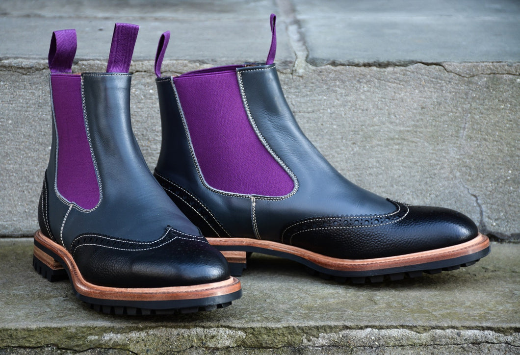 TWO TONE COUNTRY STYLE LEATHER CHELSEA BOOTS